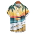 thumbnail image 4 of Vekome Hawaiian Mens Button down Shirts Big and Tall Short Sleeve Tops Oversized Collared Casual Blouses Palm Frond Beach Wear, 4 of 5