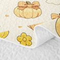thumbnail image 5 of Feelyou Sugar Gothic Bow Ghost Quilt Full, Cartoon Pumpkin Flower Full Bedspread Sets, Cream Yellow, 3 Pieces, 1 Comforter and 2 Pillowcases, 5 of 7