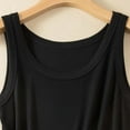 thumbnail image 5 of QUINDOS Tank Tops for Women Summer Workout Black Solid Color Loose Sleeveless Round Neck T-shirt Home Tops Thin Bottoming Shirt Camisoles for Women, 5 of 5