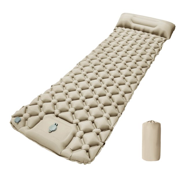 Matelas de Couchage Gonflable Portable pour le Camping en Plein Air et la Randonnée, Matelas Pneumatique Confortable avec Ports d'Air pour un Gonflage Facile et un Rangement Compact, Solution de Couchage Idéale pour les Voyages