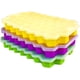 thumbnail image 4 of Bandejas de cubitos de hielo con tapas, paquete de 3, bandejas de silicona para cubitos de hielo, 111 cavidades, cócteles, reutilizables (morado) WD.WDQZL Hogar, 4 of 6