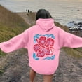 thumbnail image 2 of Puliio Womens Hoodies Back Flower Print Long Sleeved Hooded With Pocket Loose Comfortable Pullover Overszie Drawstring Hoody Cappped Tops, 2 of 5