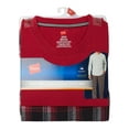 thumbnail image 2 of Hanes Men's and Big Men's Comfortsoft Long Sleeve Crew and Cotton Flannel Pajama Pants Set, 2-Piece, 2 of 6