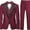 Wine Red, variant on Lycody 3pcs Boys Tuxedo Suit Set for Teen and Kids Slim Fit Sizes 2-20 Peak lapel collar Blazer Vest Pants Adjustable Waist Formal Wedding Outfit for Kids