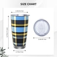 thumbnail image 3 of 20oz Car Cup Three-Piece Set Of Single Silver Edge No Smell Easy To Carry Heat Preservation For Daily Car Sports Travel Cornflowerblue Buffalo Plaid Check Tartan Scotland_4, 3 of 8