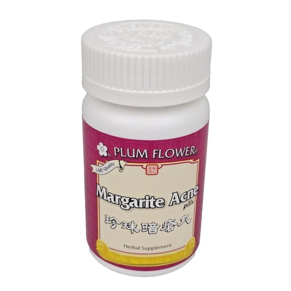 Plum Flower Margarite Acne Pills, Pearl Powder Formula, 105 Count