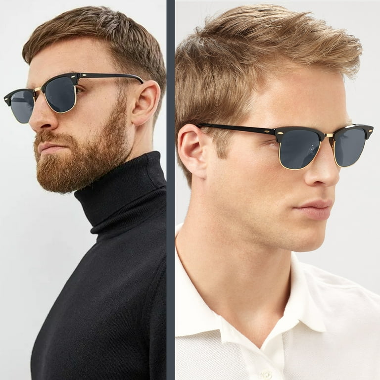 Semi rimless sale sunglasses mens