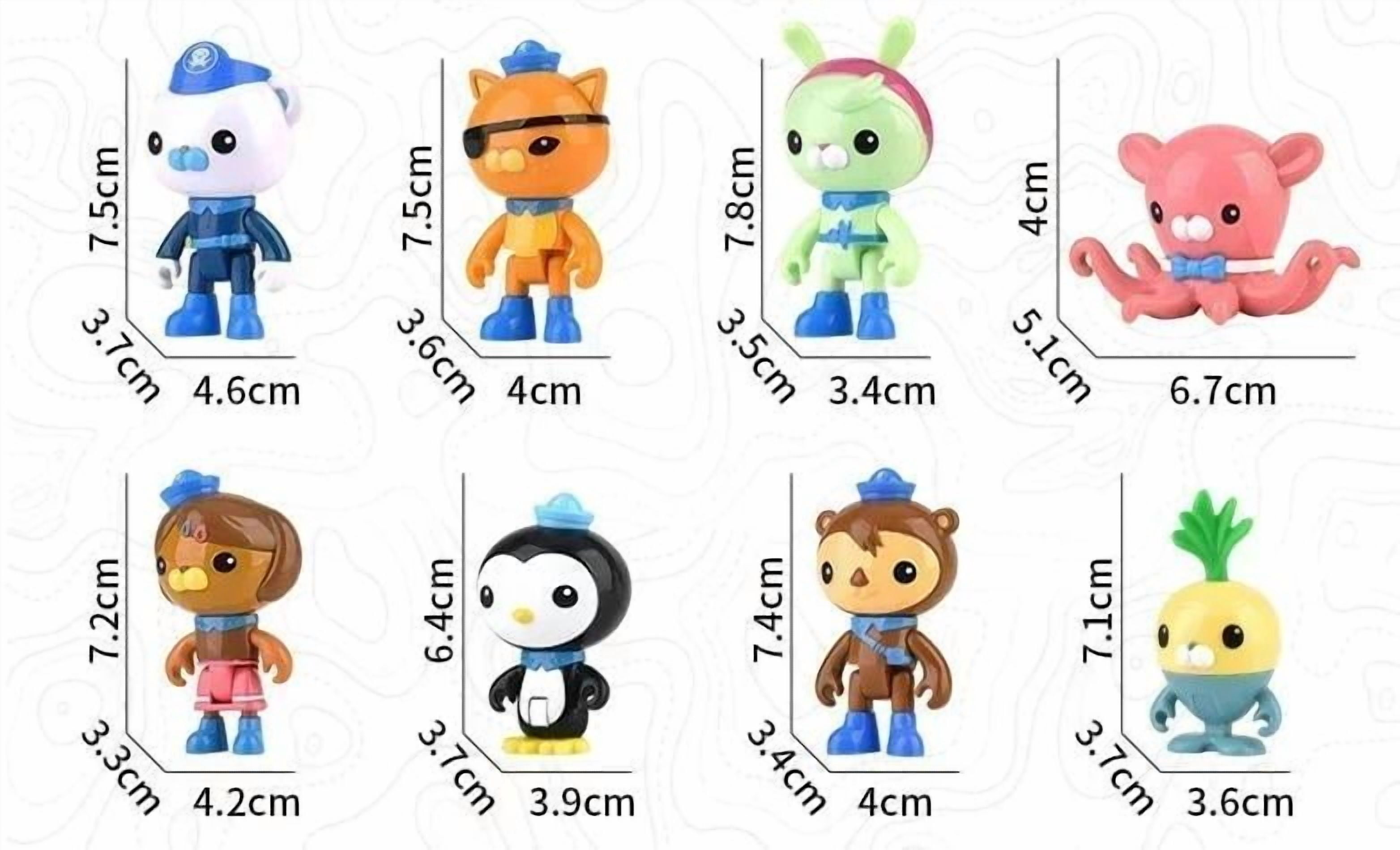 8pcs The Octonauts Decoration Figures Birthday Cake Topper Ornament Peso Kwazii Tweak Vegimal Dashi Inkling Models PVC Doll Toy