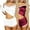 Red, variant on Your-Sty 2 Pack Satin Pajama Sets for Women 2 Piece Silky Cami Pj Set Soft Nightwear Sleepwear Set S-XL
