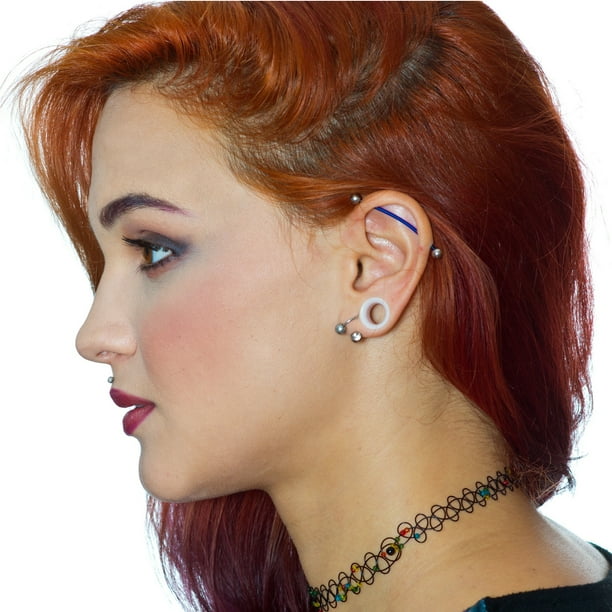 Tri Pierced Hanging BCR Ear Plug Body Jewelry