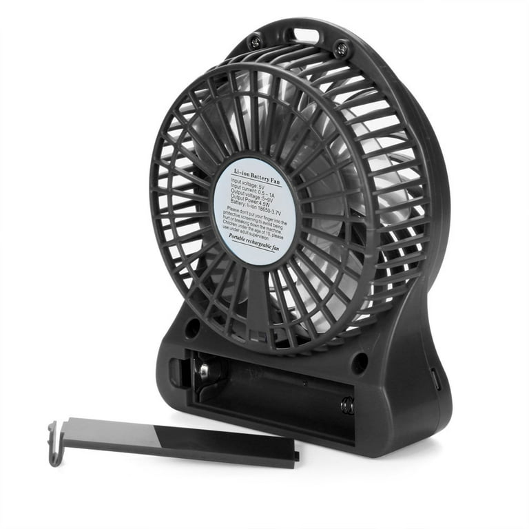 Portable Rechargeable LED Light Fan Air Cooler Mini Desk USB Fan +18650  Battery