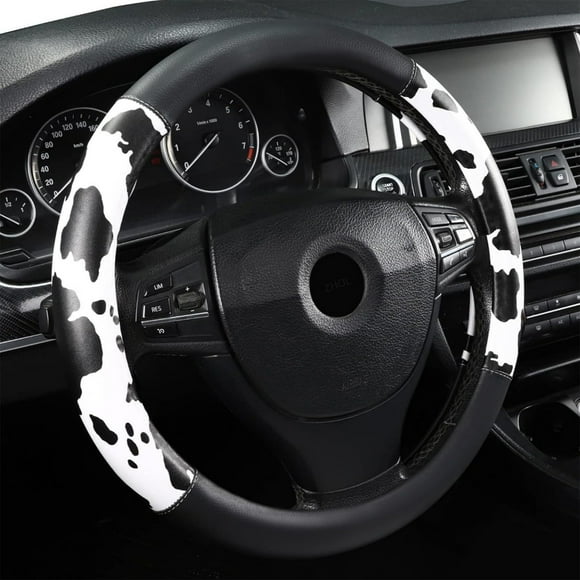 Fufafayo Steering Wheel Cover Stretch Universal Car Steering Wheel Cover, PU Leather Steering Wheel Cover, Non-Slip Grip Steering Wheel Cover for Driving Comfort, Car Interior Accessories for Sedan
