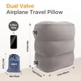 thumbnail image 4 of Almohada inflable para reposapiés de viaje, paquete de 2 unidades HOMCA (gris), 4 of 8