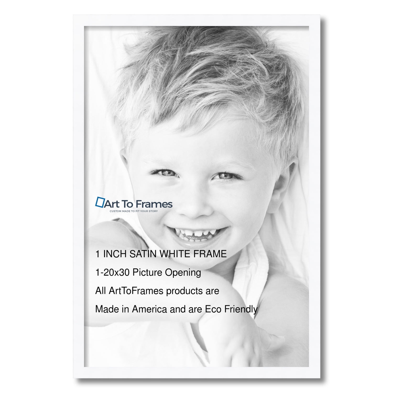 ArtToFrames 20x30 Inch Satin White Picture Frame, This White Wood