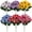 Red-6PCS, variant on Fake Flowers Pansy Small Wild Flower Daisy 6 Bundles Faux Plastic Flowers for Home Wedding Kitchen Garden Table Centerpieces Indoor Outdoor Decor