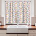 thumbnail image 2 of Ambesonne Flamingo Kitchen Curtains, Summer Birds and Leaves, 55"x30", Multicolor, 2 of 3