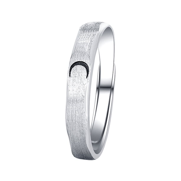 EeaseMX 1 anillo creativo para pareja, ajustable, para dedo, joyería de moda (plata)