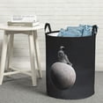 thumbnail image 6 of Rateoe Astronaut Sitting On Mercury Planet Pattern Round Laundry Hamper Basket, Tall Hamper Basket for Blanket Storage, Nursery Clothes Hamper for Laundry in Bedroom and College Dorm-Medium, 6 of 6