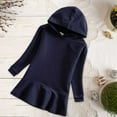 thumbnail image 2 of EnJoCho Girls Hooded Sweater Dress Western Style Casual Hooded Dress for Spring Autumn Baby Kids Pullover Knit Skirt Warm Outfit, 2 of 7