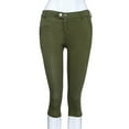 thumbnail image 4 of Ladies Button Zipper Capris, Women Dressy Casual Pants Women Solid Trendy Below Knee Capri Lounge Calf-Length Trousers, 4 of 7