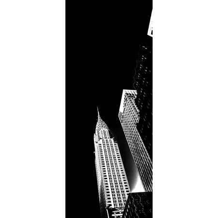 Low angle view of Chrysler Building lit up at night Manhattan New York City New York State USA Canvas Art - Panoramic Images (6 x