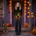 thumbnail image 5 of Yashow Elite Black Woven Halloween Pumpkin Ornament, Rattan Pumpkin Tabletop Decoration, Rustic Fall Shelf Mantel Entryway Decor for Halloween Party Display, 5 of 13