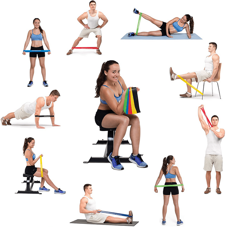 Resistance Bands, Exercise Workout Bands for Women and Men, 5 Set of  Stretch Bands for Booty (Colorful) : : Sports & Outdoors