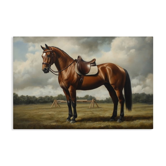 Stupell Industries Traditional Red Mare in Pastoral Landscape Canvas Art, 24 x 16, by Petals Prints Design