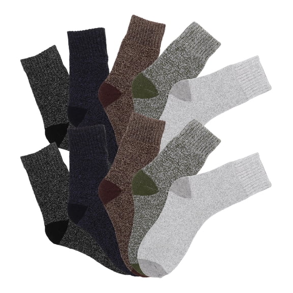RENACLIPY 5 Pairs Men’s Winter Midcalf Thermal Socks Soft Hiking Socks with Non- Sole Assorted Colors
