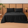 thumbnail image 4 of Sleep Zone Full Washed Microfiber Sheet Set, Black 14 Inch Deep Pocket, Ultra Soft All Season, 4 of 9
