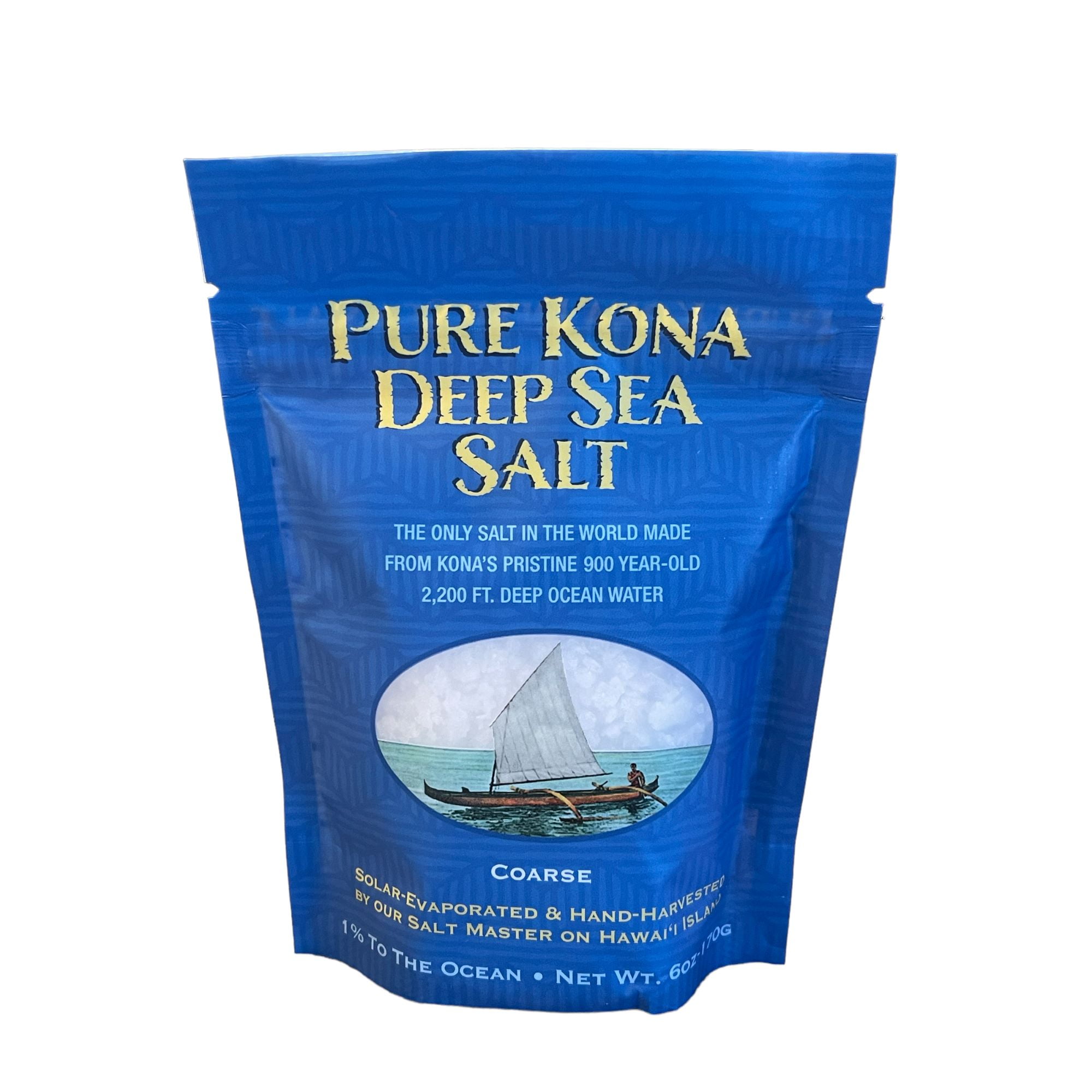 Pure Kona Deep Sea Salt Coarse/Grinder Refill 6oz. Bag Pure and Premium 100 Hawaiian Kona