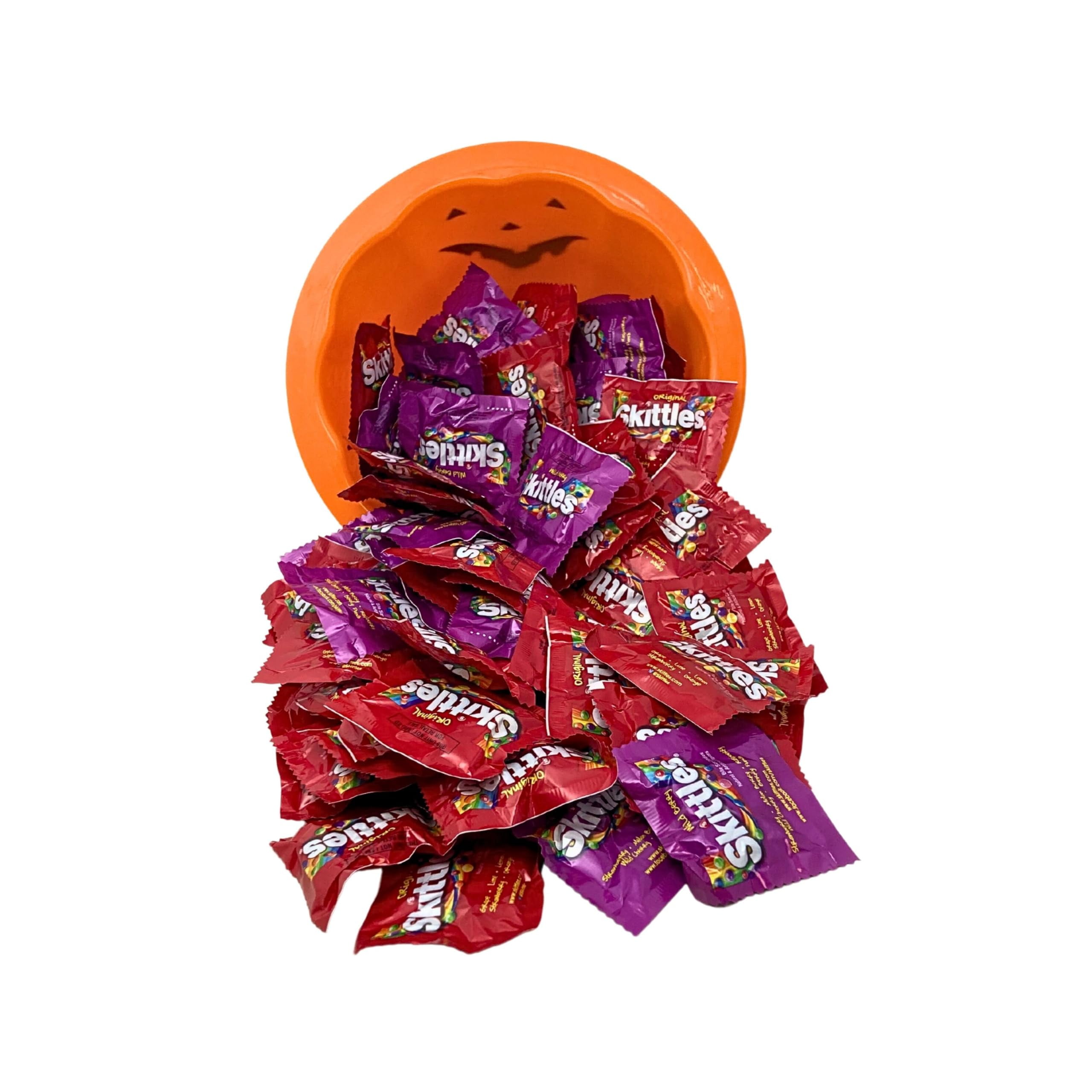 Klub Bulk Skittles Candy Assortment -1lb-Wild Berry & Original Flavor Skittles Candy Coated Fruit Chew Bites Individually Wrapped Mini Packs- Bulk Party Size Variety Pack (16-Oz)