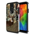 thumbnail image 1 of FINCIBO Dual Layer Hybrid Case Hard Plastic TPU Slim Back Cover for LG Q7/Q7+/Q7 Alpha, Deer Hunter, 1 of 7