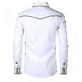 thumbnail image 2 of Mens Western Cowboy Shirt Embroidered Long Sleeve Casual Slim Fit Button Down Shirt, 2 of 4