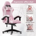 thumbnail image 4 of Bigzzia Gaming Chair Office Chair with Headrest and Lumbar Support, Height Adjustable, Reclining High Back Computer Chair, Pink, 4 of 10