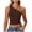 Coffee, variant on Women's One Shoulder Tank Tops Sleeveless Slim Fit Cropped Tee Shirt Double Lined Y2k Tops