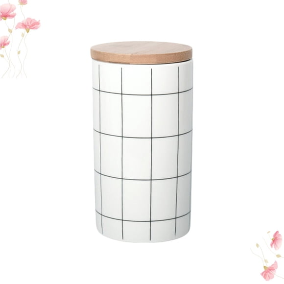 TEHAUX Ceramic Salt Container Round Sealed Storage Home Decor 1Pack