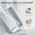 thumbnail image 3 of PawHut Stainless Steel Litter Box with Lid, Extra Large Cat Litter Box with High Sided, Front-Entry and Top-Exit, Scoop, Deodorizer Bag, Pedal, 3 of 9