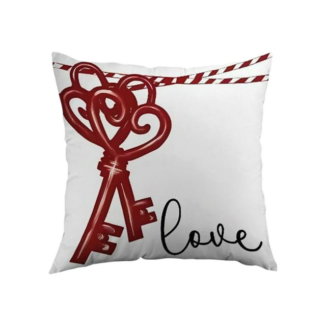 Specollect 2 Pcs Valentine's Day Heart Pillowcase, Festive Linen Cushion Cover for Sofa and Bed, Decorative Throw Pillow for Living Room Decor 17.72*17.72 in