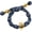 Blue- D, variant on Bubble Letter Bracelet, unisex, green and blue knotted fluffy letter bracelet, a great gift for mom and friends.