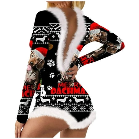 

Pianpianzi Long Sleeve Formal Jumpsuit Women Casual Print Romper Women Women Christmas Print Long Sleeve Nightwear Jumpsuit Bodysuit Playsuit Romper