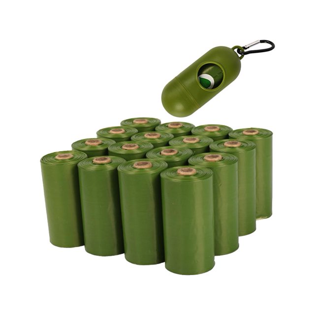 Bolsa para caca de perro soporte para dispensador de bolsas bolsas gruesas para desechos de perros herramientas para mascotas 16 Uds. Hugtrwg Para estrenar