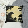 thumbnail image 2 of COMIO Bear Throw Pillow Covers Soft Western Jungle Wildlife Animal Cushion Covers for for Couch Sofa Bedroom Car Rustic Cabin Country Nature Leaves Moon Tree Outdoor Pillow Covers, Black, 2 of 5