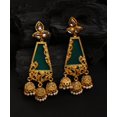 thumbnail image 1 of Boucle d'Oreille Design en Pierre Plaquée Or Perle Goutte, 1 of 4