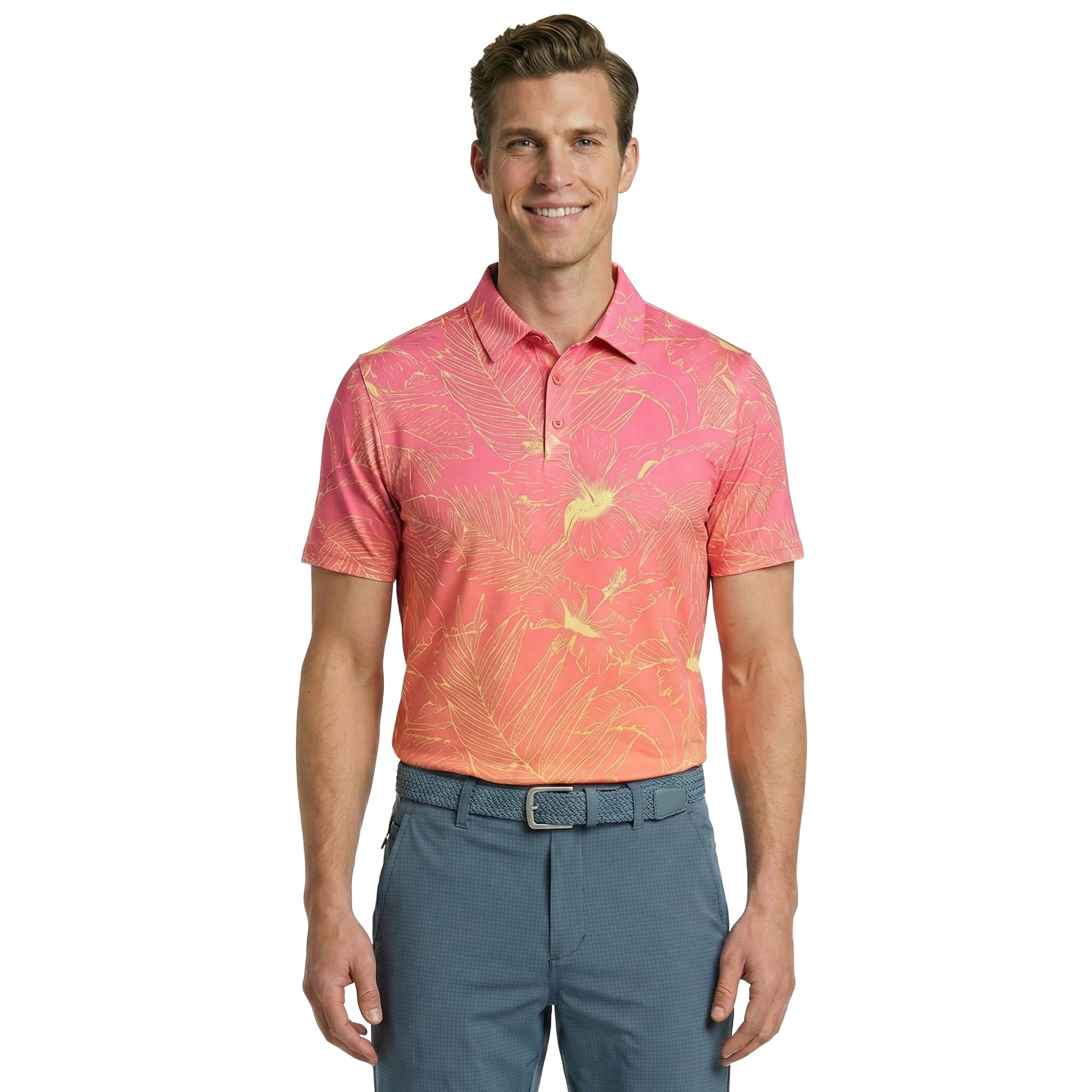 Birdie Bound Men's and Big & Tall Men's Print Polo Golf Shirt, Sizes XS-4XLT