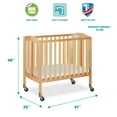 Dream On Me 3in1 Folding Portable Mini Crib, Natural