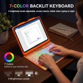 thumbnail image 3 of Transparent 360° Swivel Keyboard Case for iPad Air 11", iPad Air 5/4, iPad Pro 11" 2018-2022, Multi-Touch Trackpad, 7 Color Backlit,Orange, 3 of 8