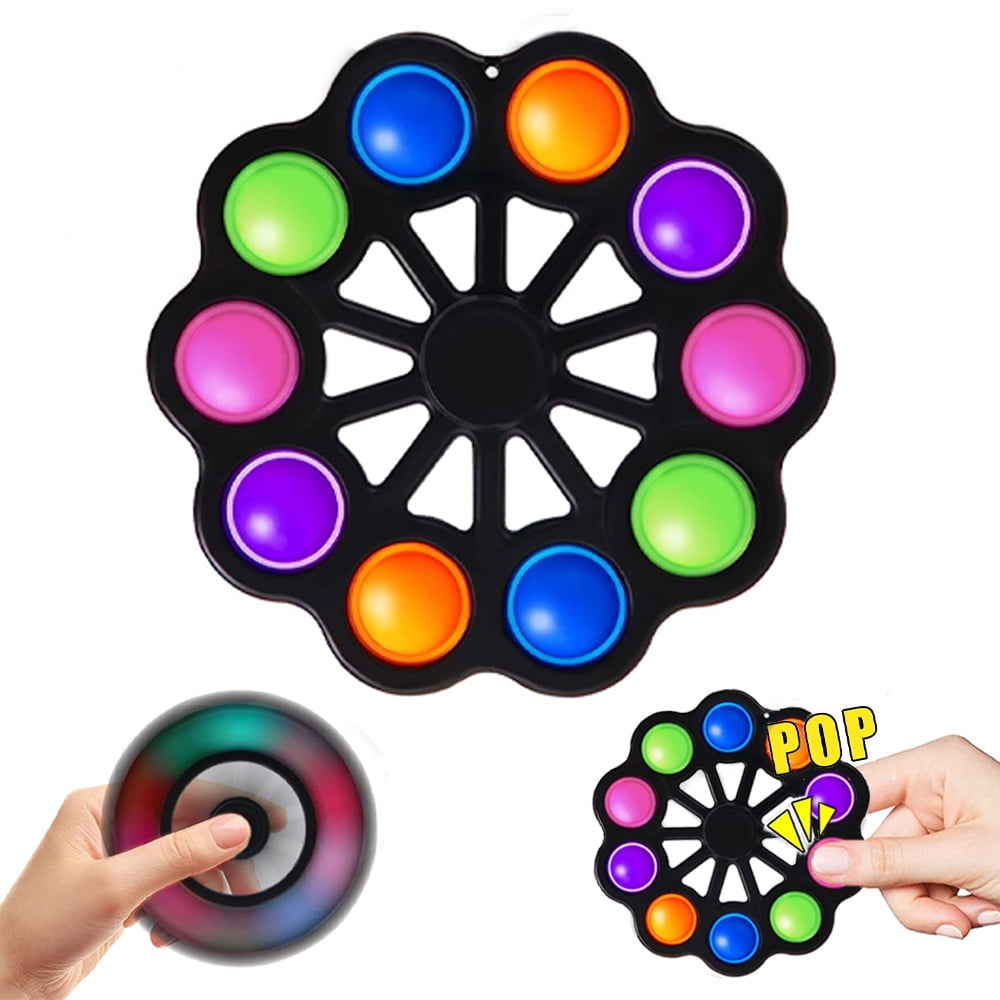Fidget Spinner Toys Simple Silicone Bubble Sensory Dimple Anti-Anxiety Toy DE 
