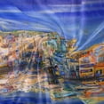 thumbnail image 4 of SKYSONIC Velvet Plush Throw Thermal Blanket - 4x5FT - Mountain Town Printed for Couch Bed Sofa Car, 4 of 5