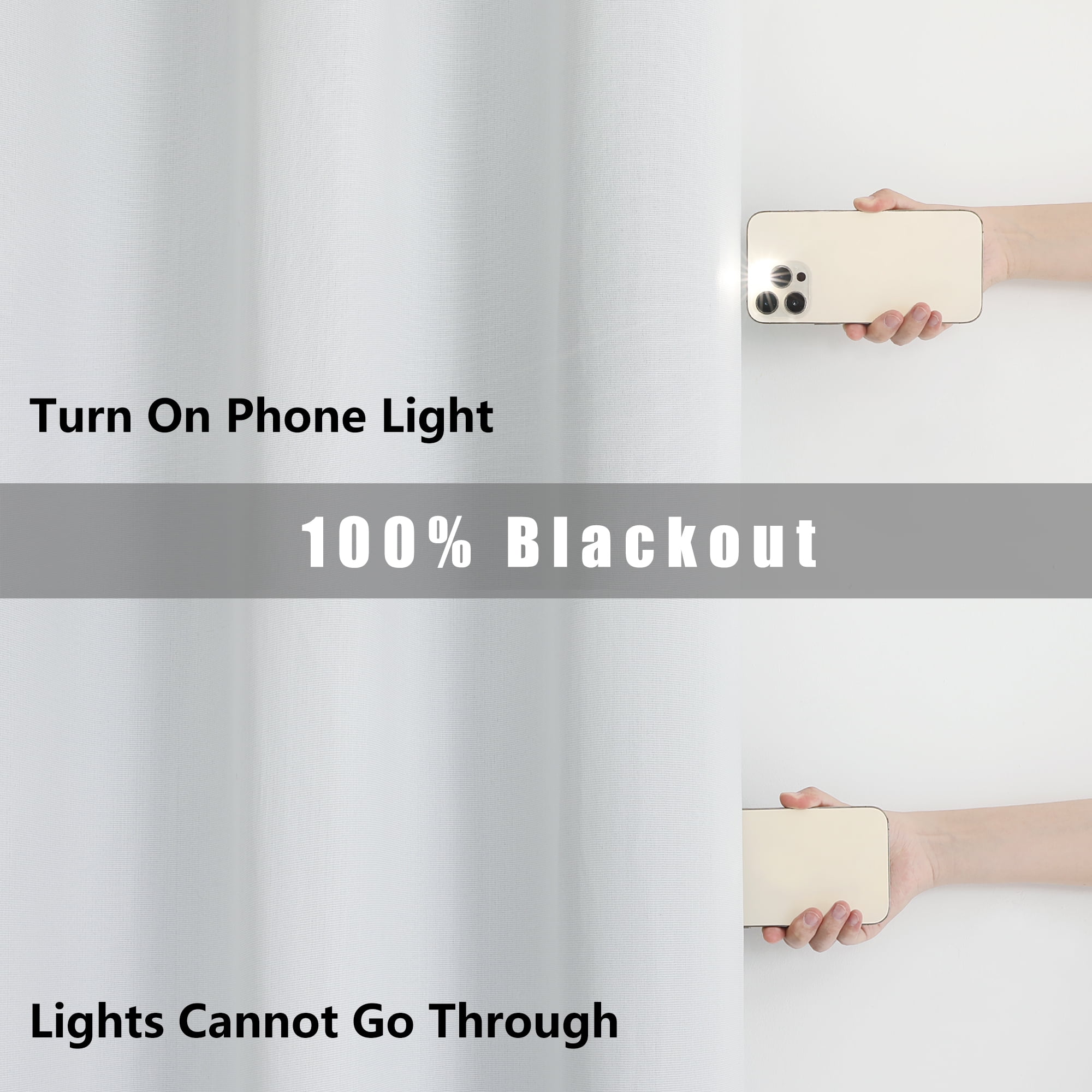 OVZME White Blackout Liner Curtains and Drapes, Keep Warming Black Out Energy Efficient Curtains, Thermal Curtains Liners for 92 inches Long Window 2 Panels set, 40"W x 92"L Per Panel